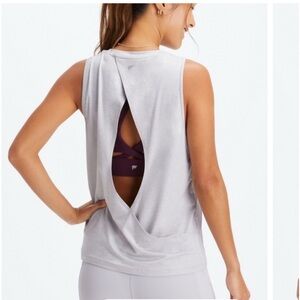 Fabletics gray cross back top